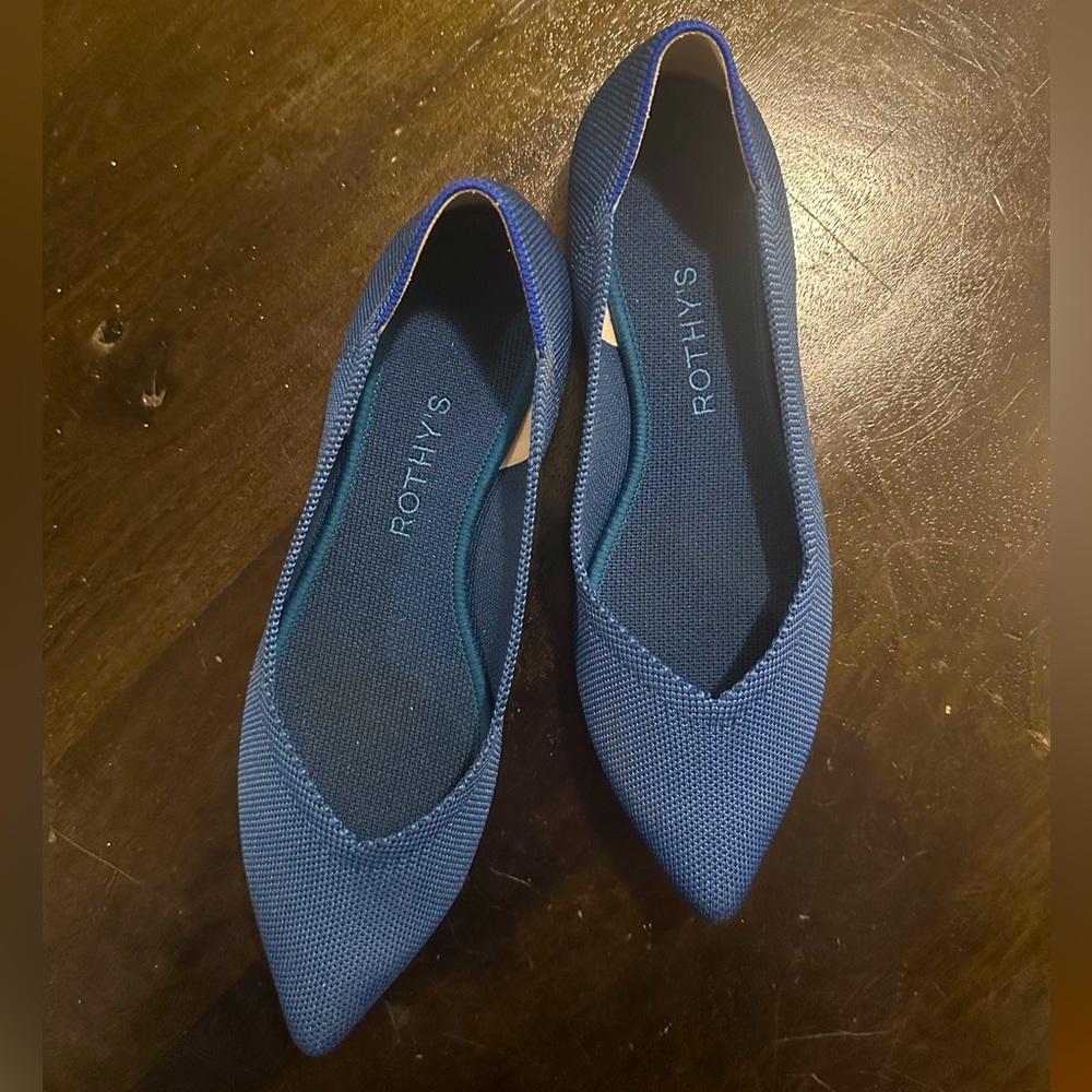 Rothy’s Point toe flats - Ocean Blue (discontinued) like-new